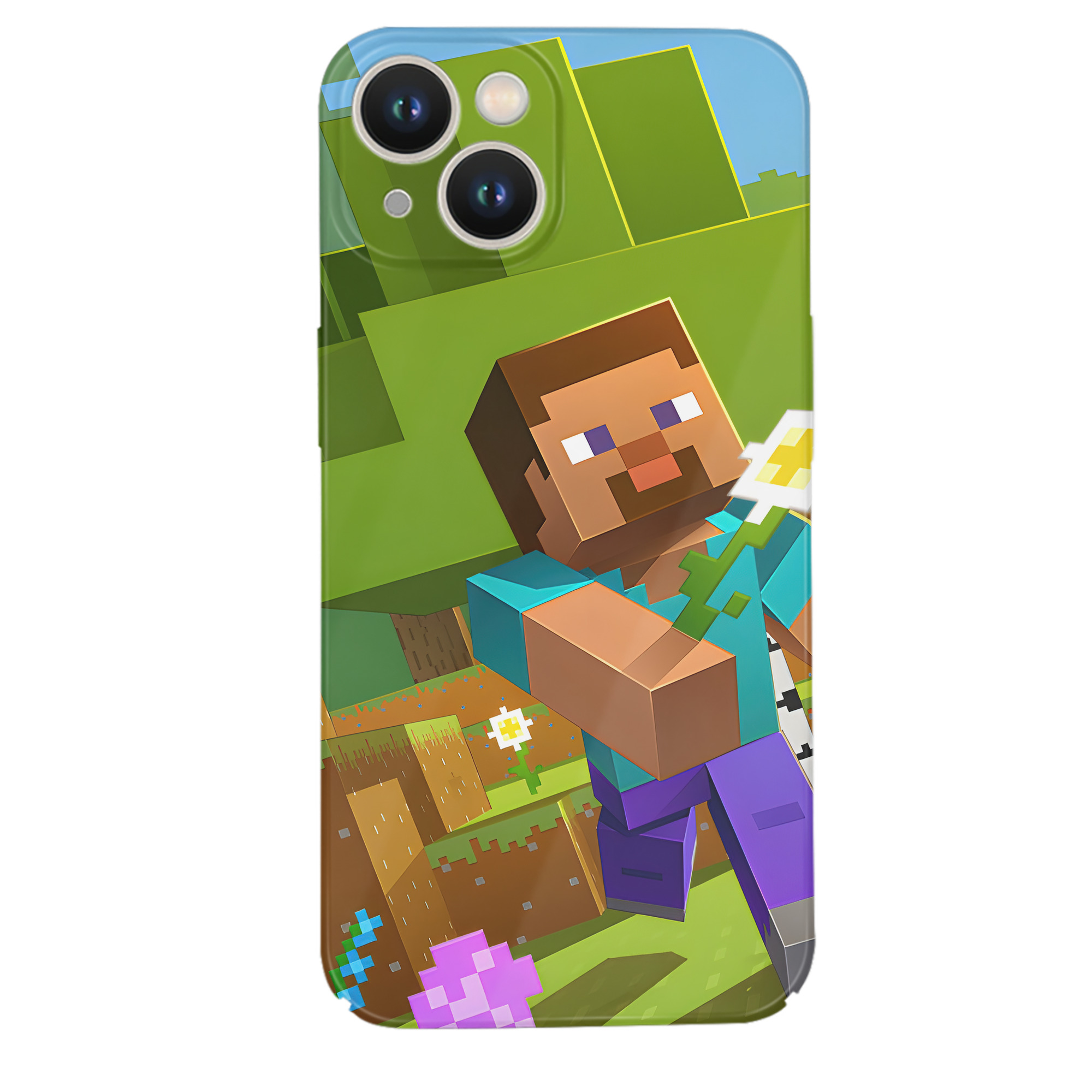 （画像用） マインクラフト ブロックの世界 Minecraft MC Block world 【iPhone 14シリーズ対応】ハードケース
